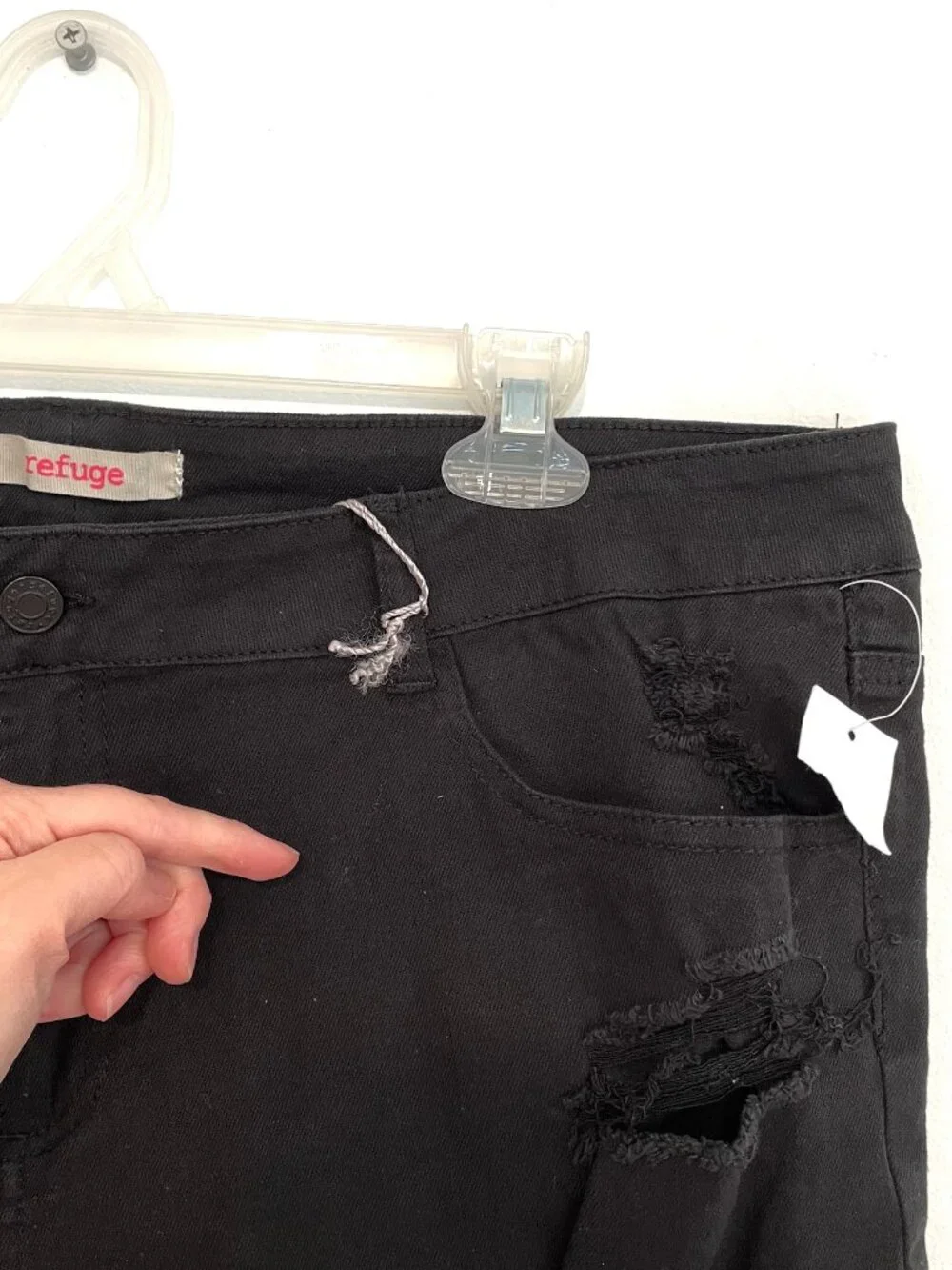 NEW NWT REFUGE Hi-Rise Cheeky Jean Shorts Black High Waisted 5